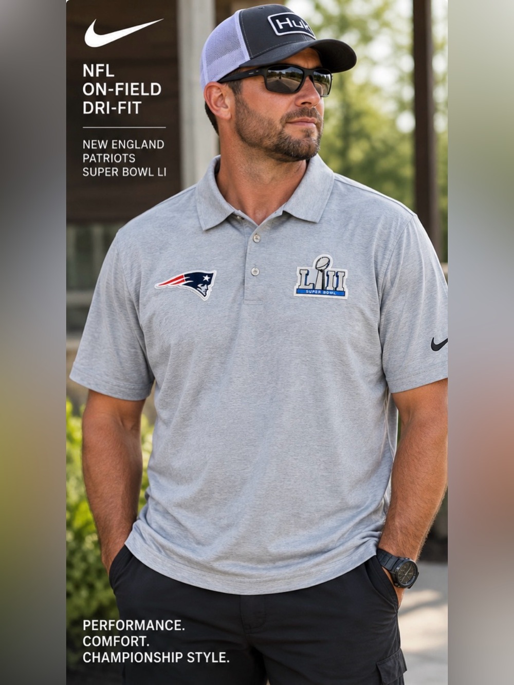 🏆 Nike New England Patriots Super Bowl LI 51 Polo XXL NWT